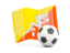 Bhutan. Soccerball with waving flag. Download icon.