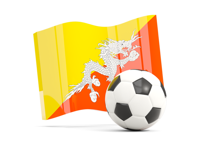 Soccerball with waving flag. Download flag icon of Bhutan at PNG format