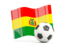 Bolivia. Soccerball with waving flag. Download icon.