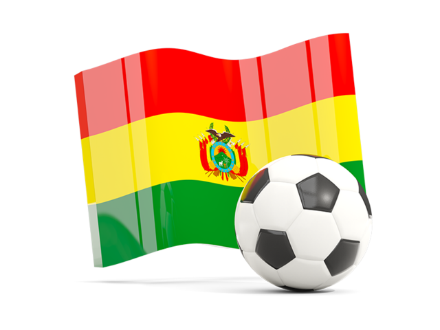 Футбольный мяч с волнистым флагом. Скачать флаг. Боливия