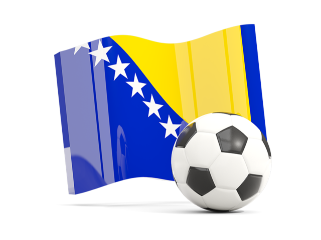 Футбольный мяч с волнистым флагом. Скачать флаг. Босния и Герцеговина