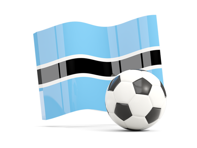 Soccerball with waving flag. Download flag icon of Botswana at PNG format