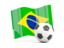 Brazil. Soccerball with waving flag. Download icon.