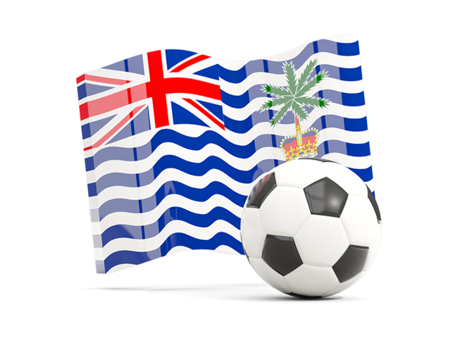 Футбольный мяч с волнистым флагом. Скачать флаг. Британская территория в Индийском океане