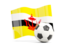 Brunei. Soccerball with waving flag. Download icon.