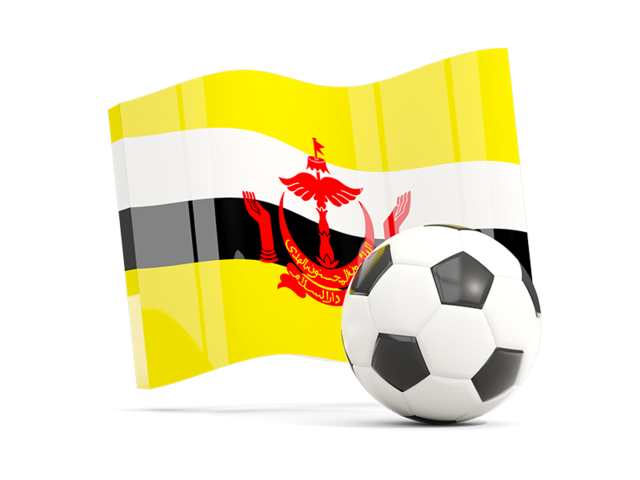 Soccerball with waving flag. Download flag icon of Brunei at PNG format