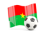 Burkina Faso. Soccerball with waving flag. Download icon.