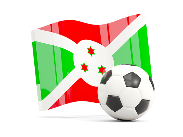 Soccerball with waving flag. Download flag icon of Burundi at PNG format