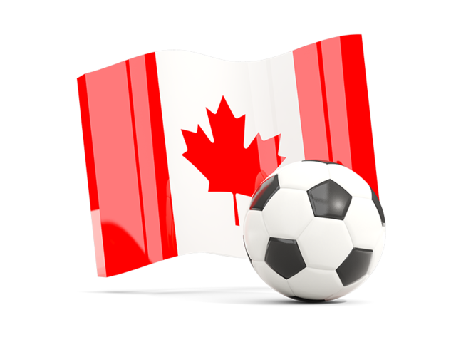 Soccerball with waving flag. Download flag icon of Canada at PNG format