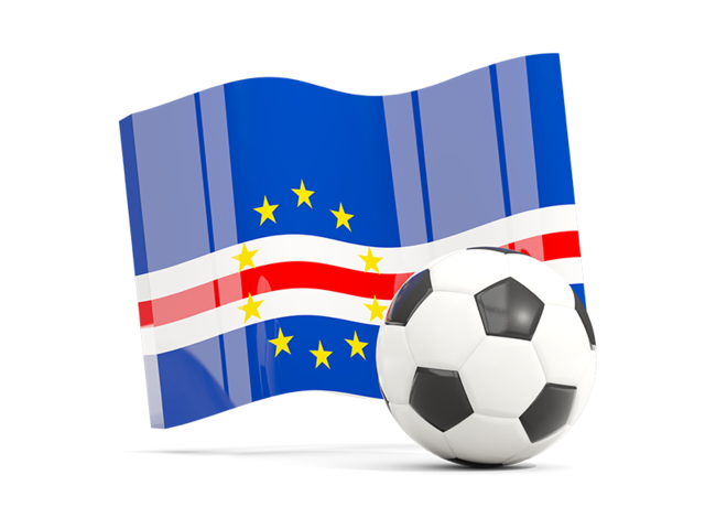 Soccerball with waving flag. Download flag icon of Cape Verde at PNG format