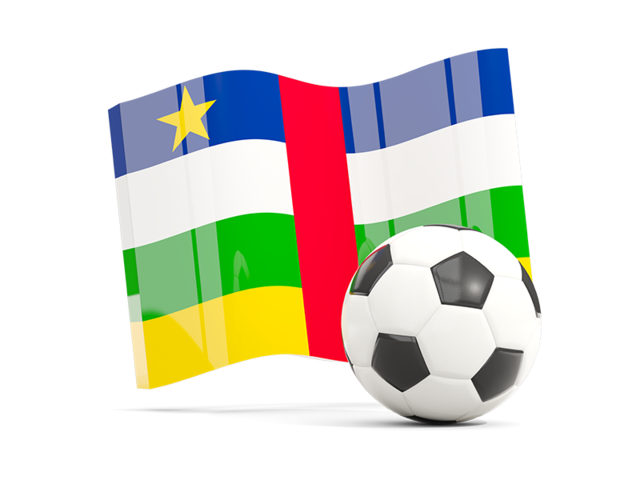 Футбольный мяч с волнистым флагом. Скачать флаг. Центральноафриканская Республика