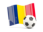 Chad. Soccerball with waving flag. Download icon.