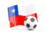 Chile. Soccerball with waving flag. Download icon.