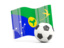 Christmas Island. Soccerball with waving flag. Download icon.