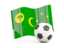 Cocos Islands. Soccerball with waving flag. Download icon.