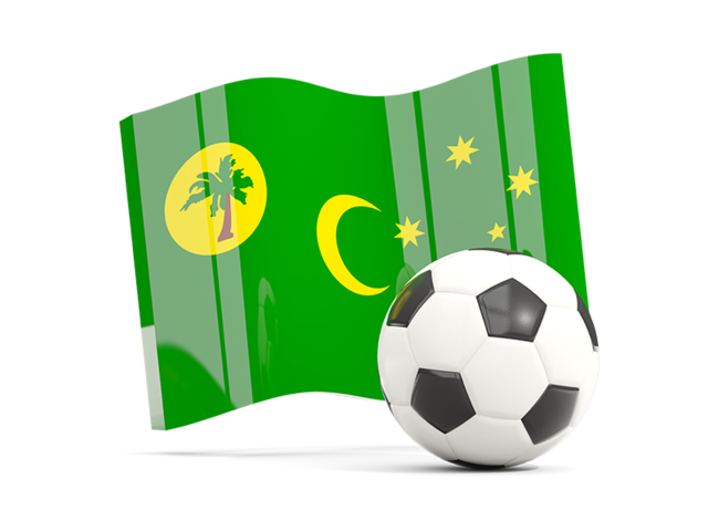 Soccerball with waving flag. Download flag icon of Cocos Islands at PNG format