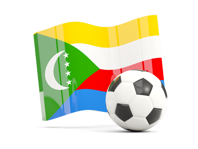 Soccerball with waving flag. Download flag icon of Comoros at PNG format