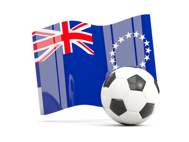 Soccerball with waving flag. Download flag icon of Cook Islands at PNG format