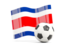 Costa Rica. Soccerball with waving flag. Download icon.