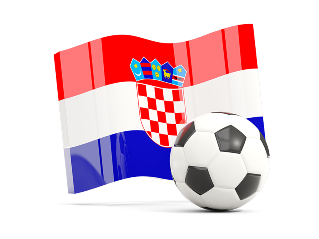 Soccerball with waving flag. Download flag icon of Croatia at PNG format