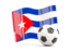 Cuba. Soccerball with waving flag. Download icon.