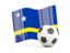 Кюрасао. Футбольный мяч с волнистым флагом. Скачать иконку.