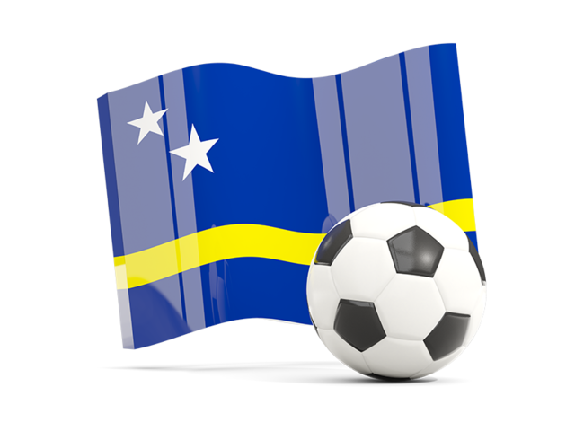 Soccerball with waving flag. Download flag icon of Curacao at PNG format