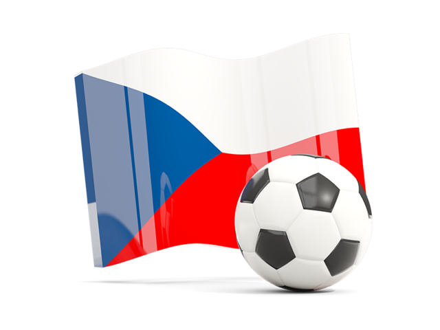 Soccerball with waving flag. Download flag icon of Czech Republic at PNG format