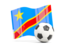 Democratic Republic of the Congo. Soccerball with waving flag. Download icon.