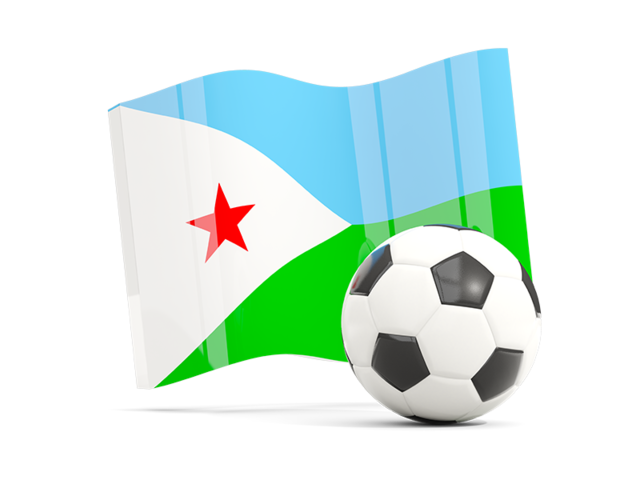 Soccerball with waving flag. Download flag icon of Djibouti at PNG format