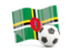 Dominica. Soccerball with waving flag. Download icon.
