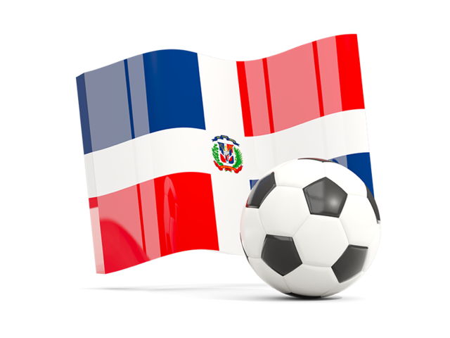 Soccerball with waving flag. Download flag icon of Dominican Republic at PNG format