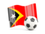 East Timor. Soccerball with waving flag. Download icon.