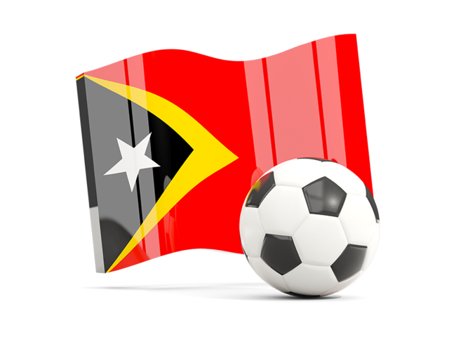 Soccerball with waving flag. Download flag icon of East Timor at PNG format