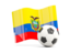 Ecuador. Soccerball with waving flag. Download icon.