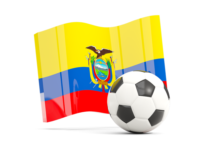 Soccerball with waving flag. Download flag icon of Ecuador at PNG format