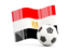 Egypt. Soccerball with waving flag. Download icon.