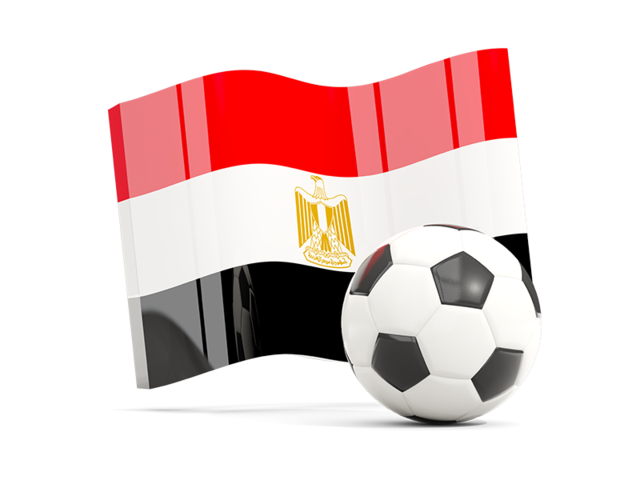 Футбольный мяч с волнистым флагом. Скачать флаг. Египет