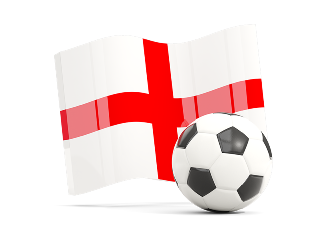 Soccerball with waving flag. Download flag icon of England at PNG format