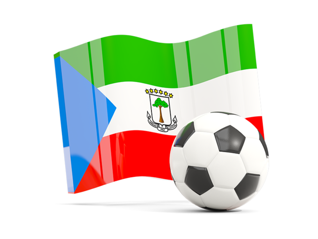 Soccerball with waving flag. Download flag icon of Equatorial Guinea at PNG format