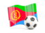 Eritrea. Soccerball with waving flag. Download icon.