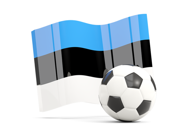 Soccerball with waving flag. Download flag icon of Estonia at PNG format