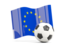 Европейский союз. Футбольный мяч с волнистым флагом. Скачать иллюстрацию.