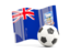 Falkland Islands. Soccerball with waving flag. Download icon.