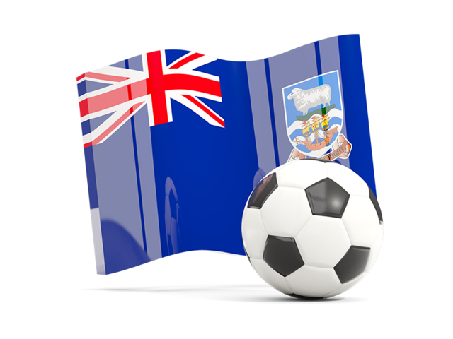 Футбольный мяч с волнистым флагом. Скачать флаг. Фолклендские острова