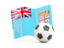 Fiji. Soccerball with waving flag. Download icon.