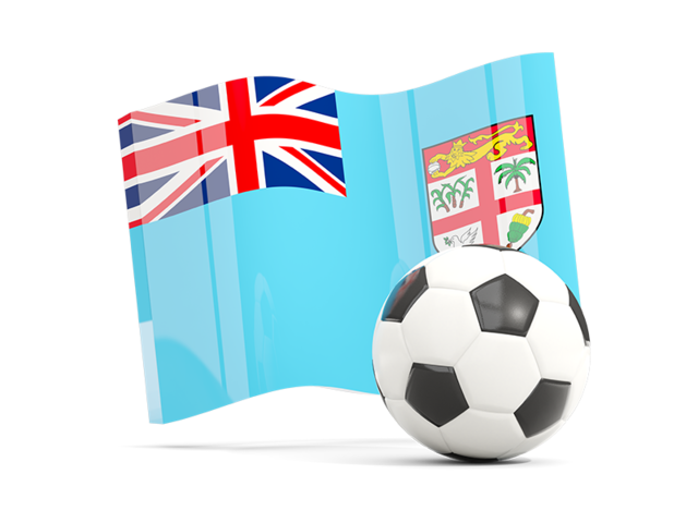 Soccerball with waving flag. Download flag icon of Fiji at PNG format