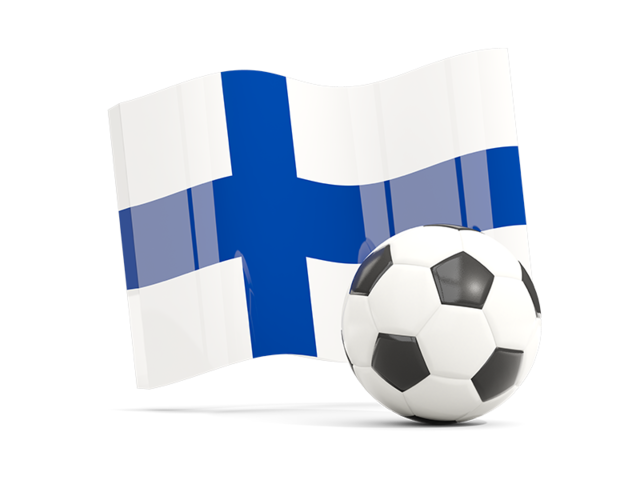 Soccerball with waving flag. Download flag icon of Finland at PNG format