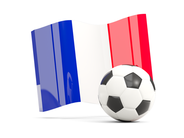 Soccerball with waving flag. Download flag icon of France at PNG format