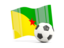 French Guiana. Soccerball with waving flag. Download icon.